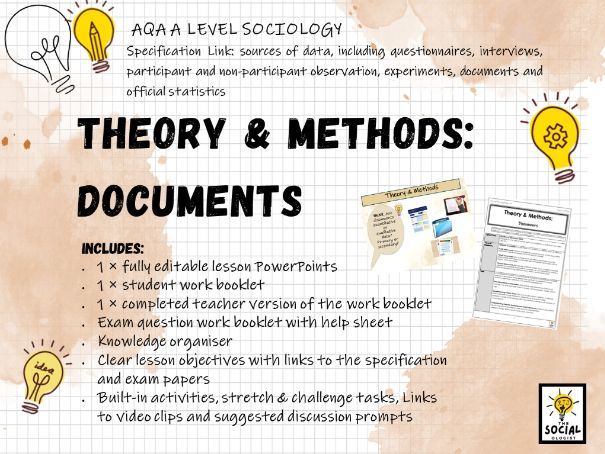 AQA A level Sociology - Theory and Methods - Methods in Context - Documents