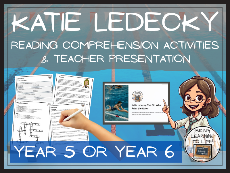 Katie Ledecky Reading Comprehension Activities | Year 5 or Year 6