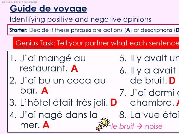 NEW 2026 GCSE French. Higher/ Rouge. Module 5. Unit 4. Guide de voyage
