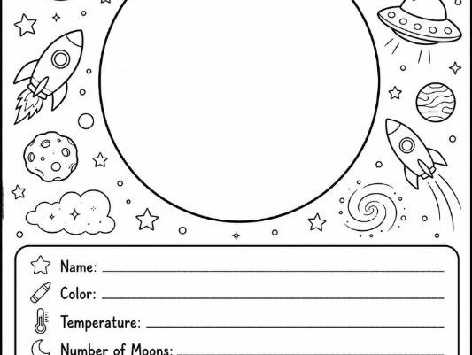 Make your own Planet Colouring Worksheet- Solar System