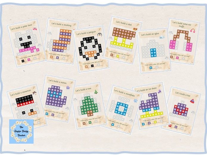 Multilink Cube Challenge Cards - Winter (Natural Theme)