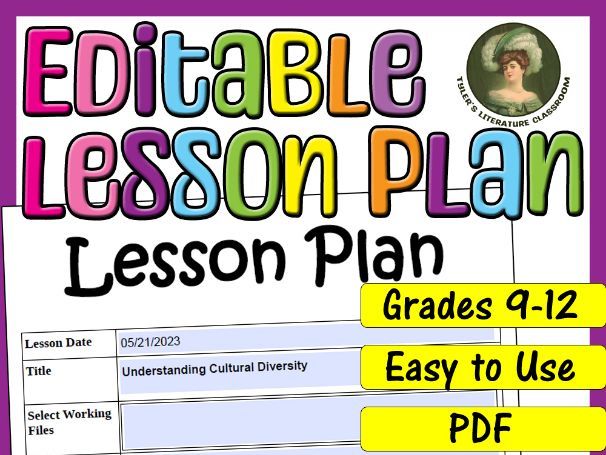 Understanding Cultural Diversity : Editable Lesson Plan for High School