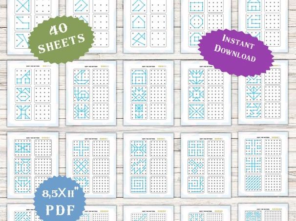 Dot-to-Dot Drawing Busy Book – Fine Motor Skills & Pattern Copy Worksheets Connect the Dots