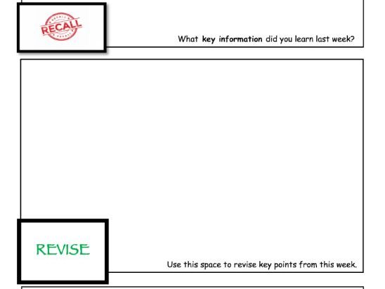 Consolidate Learning Sheet (Progress/AfL / Revision)