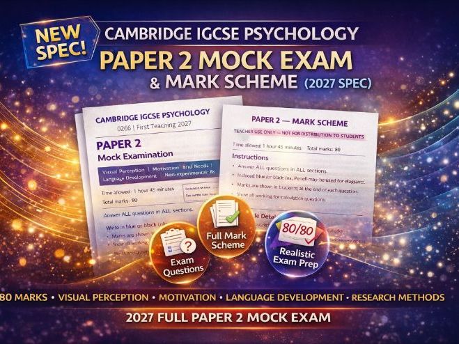Cambridge IGCSE Psychology (0266) Paper 2 Mock Exam + Mark Scheme (2027 Spec)