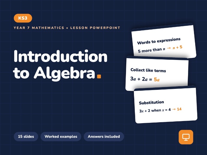Year 7 Intro to Algebra | Lesson PowerPoint