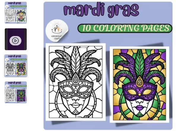 Mardi Gras Stained Glass Coloring Pages Sheets 2026 Tuesday February