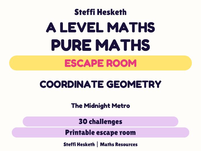 A Level Maths Coordinate Geometry Escape Room | The Midnight Metro | 30 Challenges