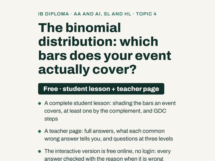 IB Maths binomial distribution lesson