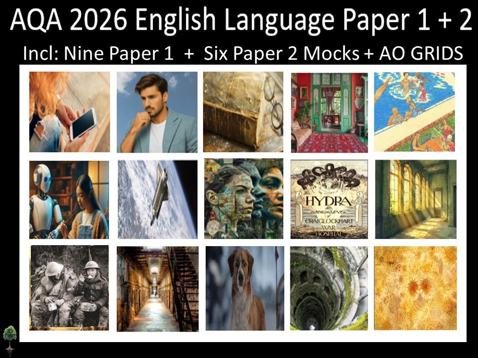 Fifteen AQA 2026 GCSE English Language Paper 1 & 2 Mocks | AO GRIDS