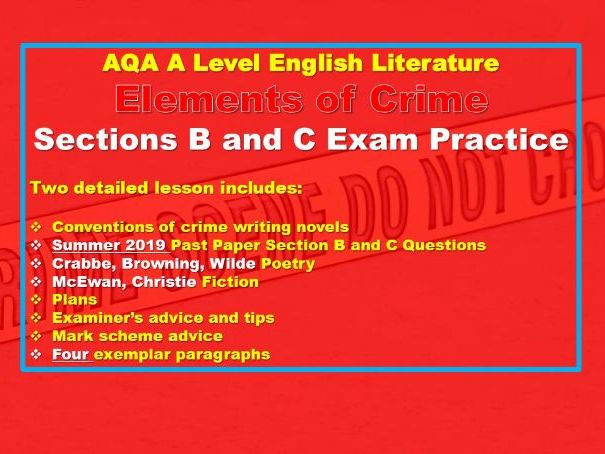 AQA Elements of Crime Sections B & C exam practice lessons