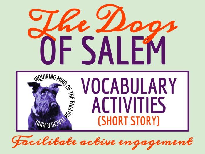 "The Dogs of Salem" by David Keller Vocabulary Games | Salem Witch Trials Fiction | Halloween
