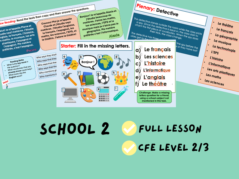 School 2 | PowerPoint Lesson | CfE Level 2/3