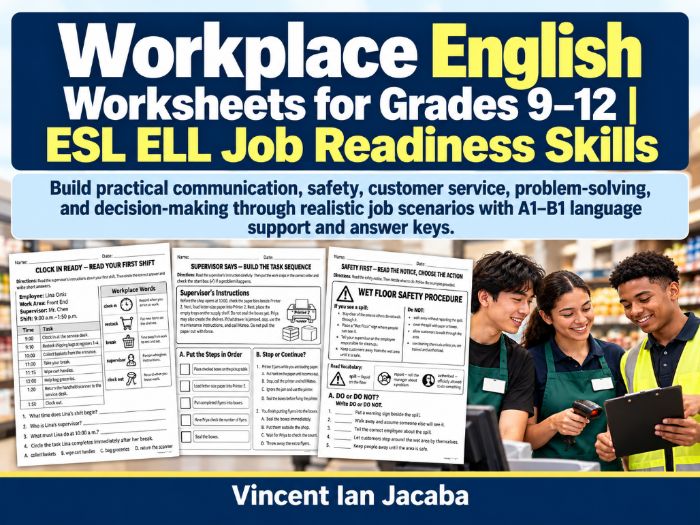 Workplace English Worksheets | ESL EAL Job Readiness & Employability Skills | Ages 14–18