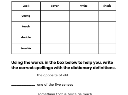 Year 3/4 spelling Booklet