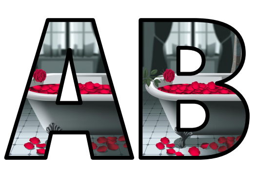 American Beauty Rose petals Lettering Set Display Title Letters Numbers ...