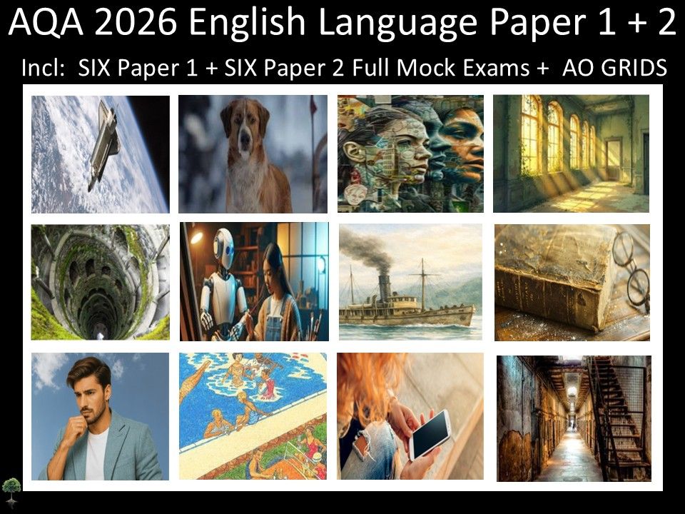 Twelve AQA 2026 GCSE English Language Paper 1 & 2 Mocks | AO Grids
