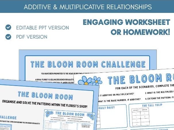 Additive & Multiplicative Patterns | Worksheet Task | Algebra | Ratio
