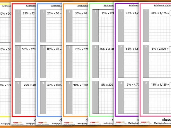 multiplying percentages by whole numbers