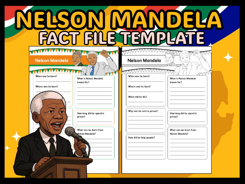 Nelson Mandela Fact File Template | Biography Writing Activity | Black History
