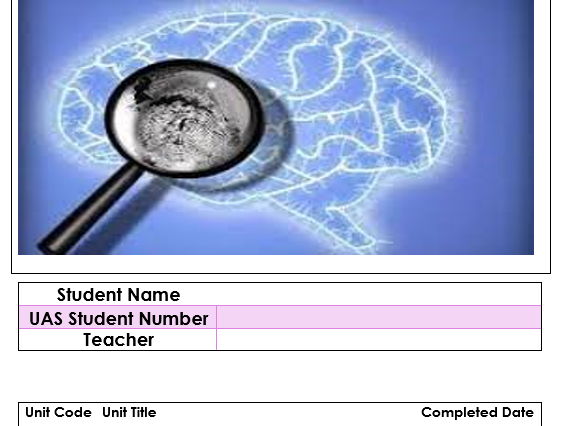AQA Unit award (10577 - level 2) Introduction to Forensic Psychology.