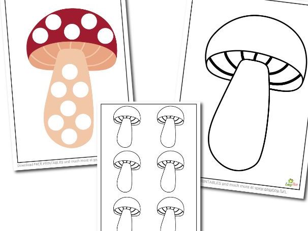 Mushroom Activity Set with Coloring, Templates, Tracing, and Dot-to-Dot Pages for Preschool