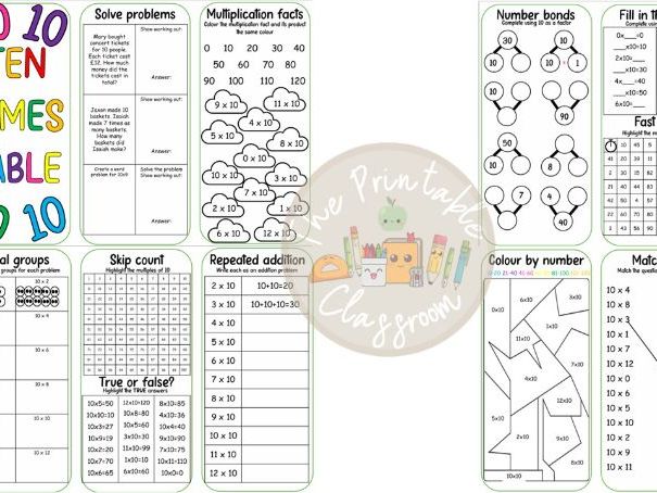 x10 maths leaflet/booklet activity booklet
