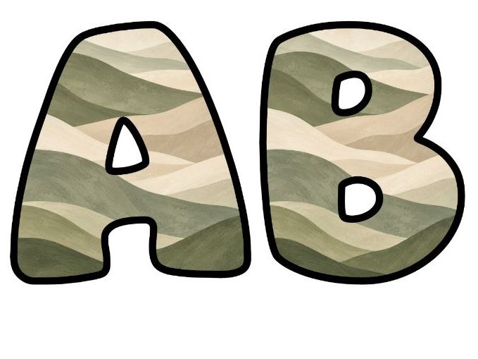 Rolling Hills Sage Bubble Letters | Geography Topic Bulletin Board Letters | Classroom Display Pack