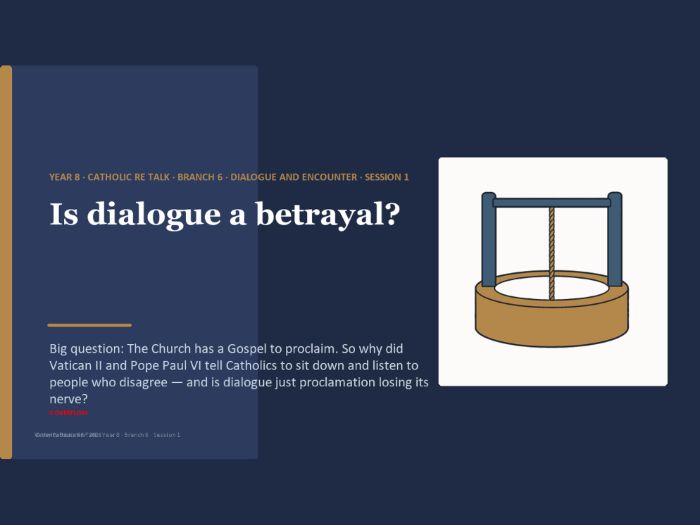 Y8 Catholic RE Talk: Dialogue and Encounter | 7 Discussions + Scaffolds + SEND