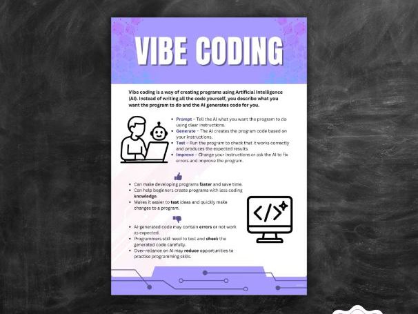 Vibe Coding Poster | AI Coding & Artificial Intelligence | Computer Science Classroom Decor