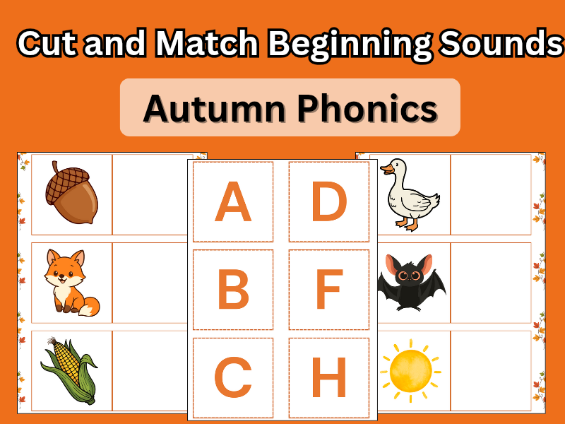 Autumn Phonics – Cut and Match Beginning Sounds