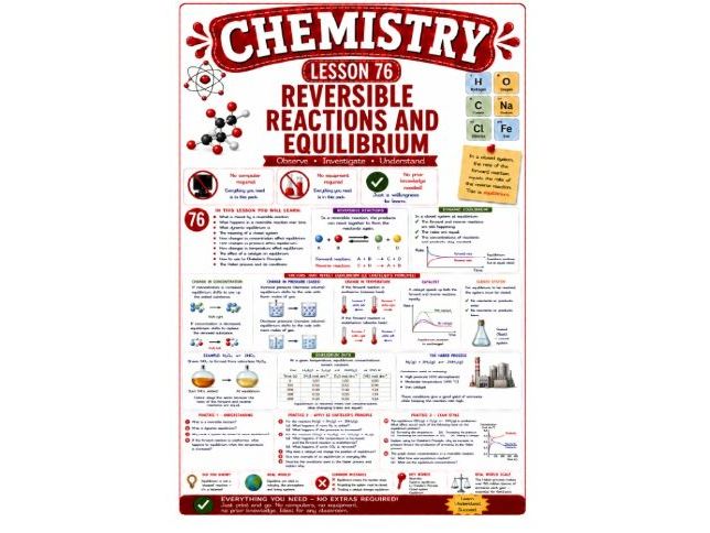 Chemistry cover lesson 76: Reversible reactions and equilibrium (Ch76) science stand alone cover