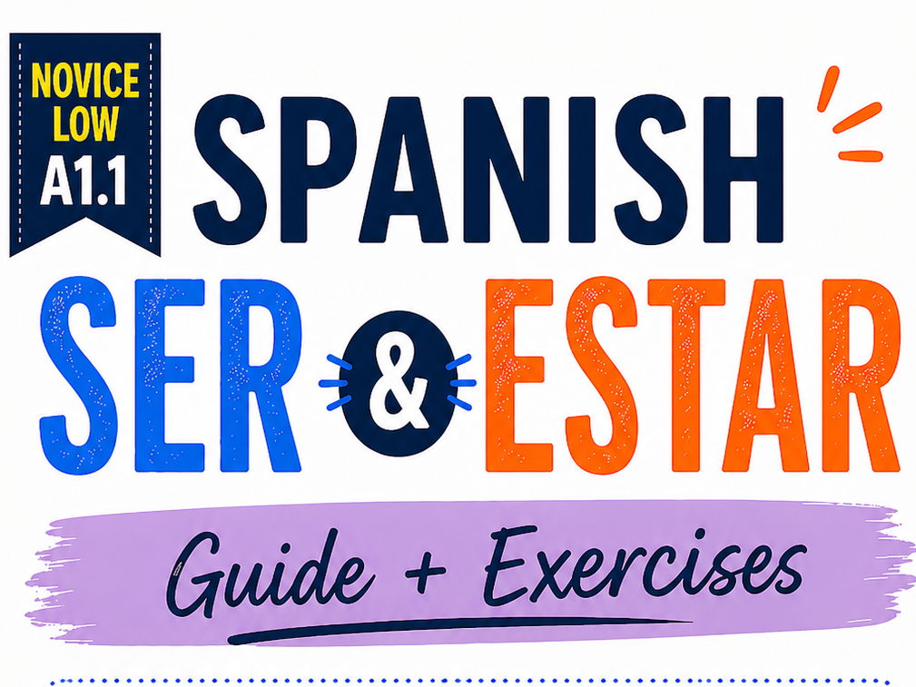 Spanish SER vs ESTAR + HAY in Present Bundle ELEMENTARY | A1