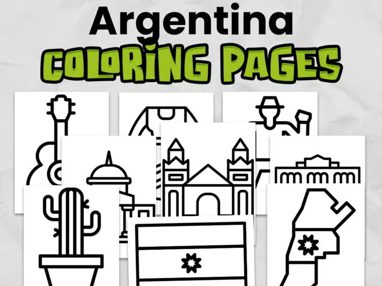Argentina Colouring Pages | Argentina Country Study | South America Geography Activity