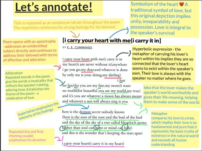 i carry your heart: complete lesson