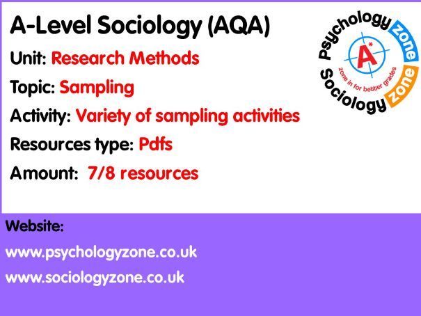 AQA Sociology: Research Methods: Sampling Techniques