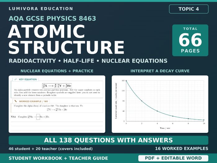 AQA GCSE Physics Atomic Structure Revision Workbook & Answers
