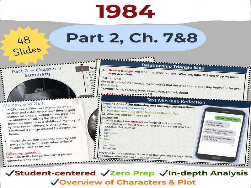 1984 by George Orwell PPT – Part 2 Chapters 7&8 | Lesson Slides & Activities
