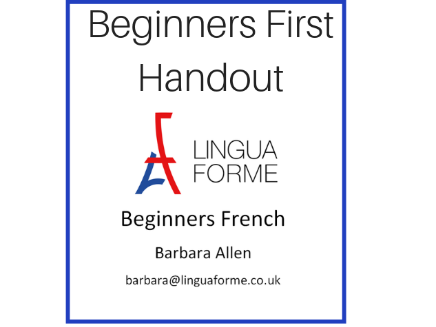 Free First Handout for Beginners French