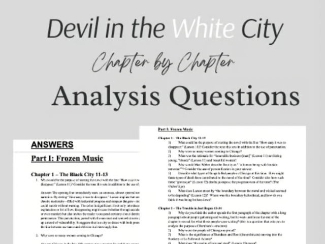 The Devil in the White City | Analytical Questions & Answer Key | High School English