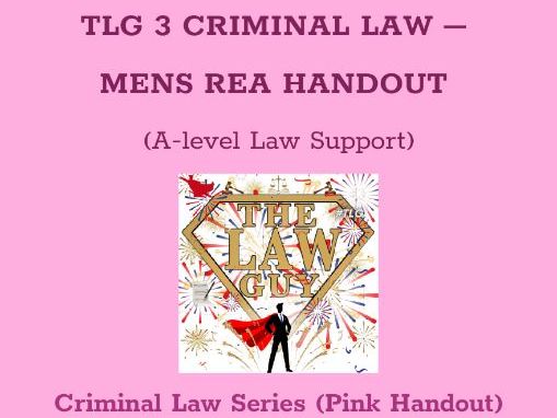 TLG 3 Criminal Law- Mens Rea Handout pdf