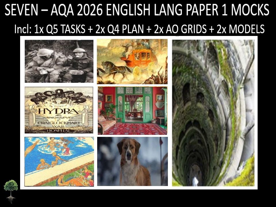 SEVEN - AQA PAPER 1 | 2026 FULL MOCKS | Q5 TASKS | Q4 PLAN | AO GRIDS | MODELS