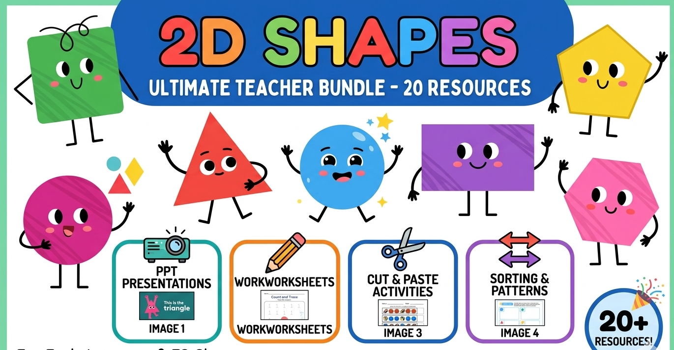 2D Shapes Ultimate Teacher Bundle: 20-Resource Pack