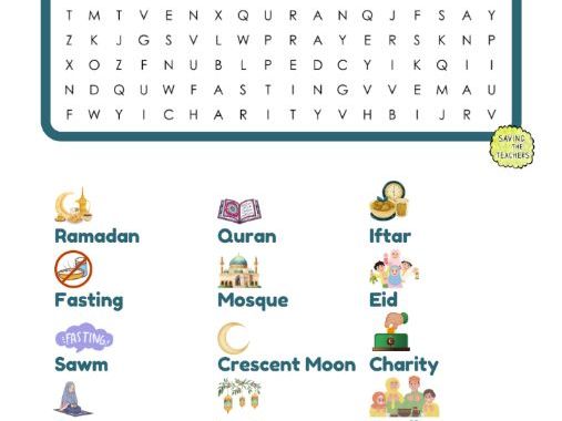 Ramadan & Eid Word Search with Illustrations | RE Activity (Ages 7–9)