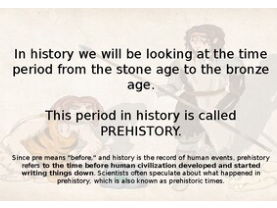 Stone age lesson with activity