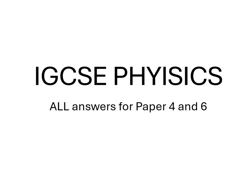 IGCSE Physics 0625 cheat sheet