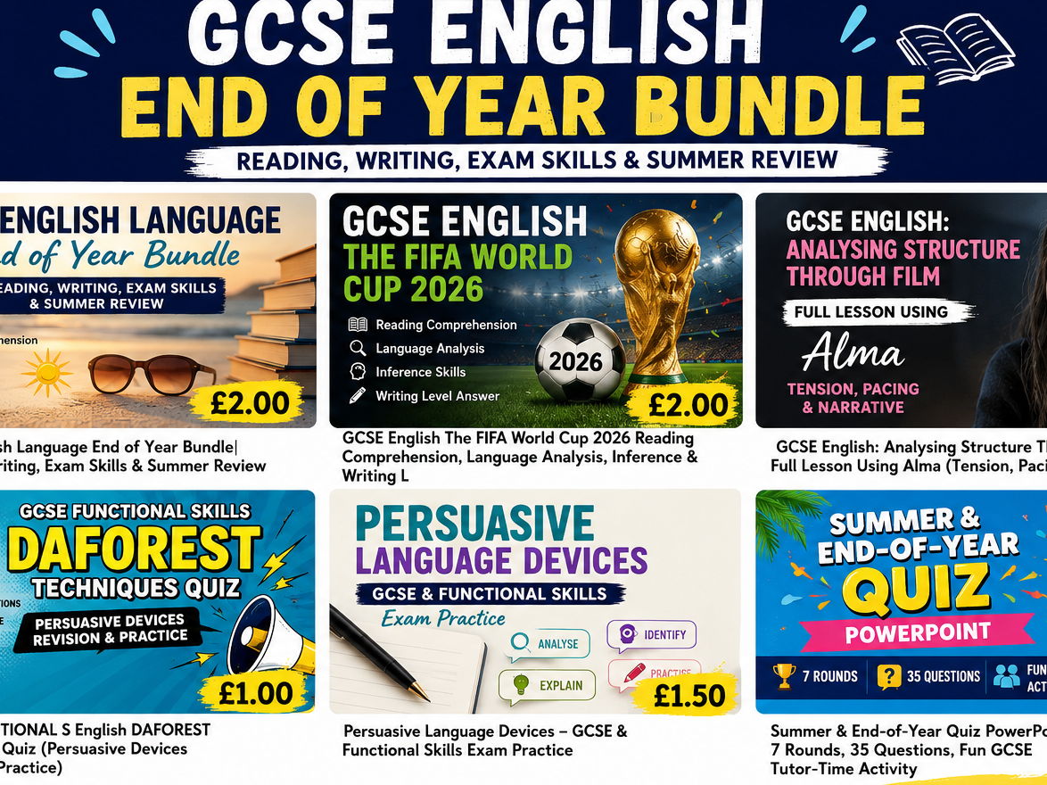 GCSE English Language End‑of‑Year Mega Bundle 2026 – Reading, Writing, Exam Skills & Summer Review (Printable)