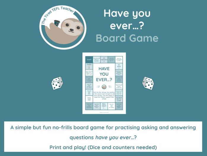 ESL Have You Ever...? Board Game