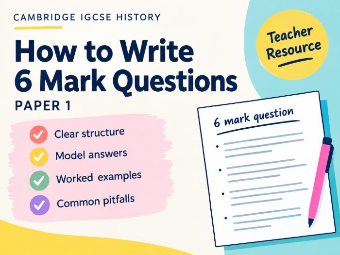 Cambridge iGCSE history 6 mark questions - a how to guide for paper 1