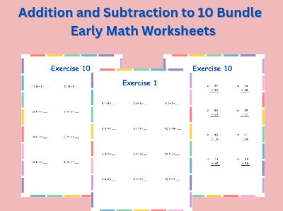 Addition and Subtraction to 10 Bundle | Early Math Worksheets